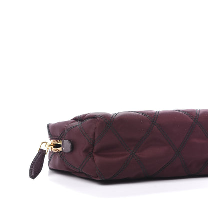 Prada Tessuto Nylon Saffiano Impunturato Quilted Wristlet Granato 6 of 10