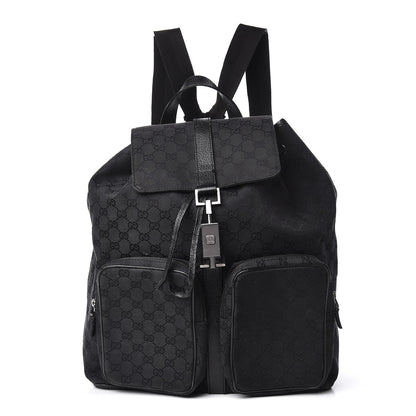 Gucci GG Monogram Single Buckle Backpack Black 1 of 18
