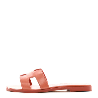 Hermes Goatskin Oran Sandals 35.5 Rouge Blush 1 of 9