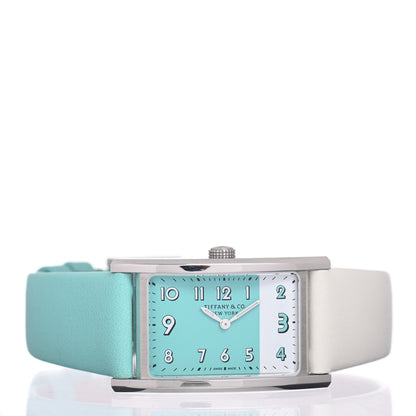 Tiffany Stainless Steel Calfskin 22mm East West 2-Hand Quartz Watch Tiffany Blue 2 of 5