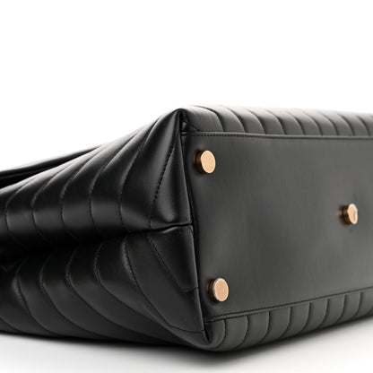 Saint Laurent Calfskin Y Quilted Monogram Large Loulou Chain Satchel Black 9 of 12
