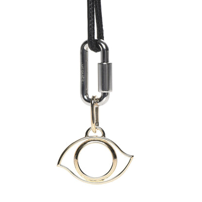 Hermes Lizard Palladium Permabrass Curiosite Pendant Necklace Black 5 of 6