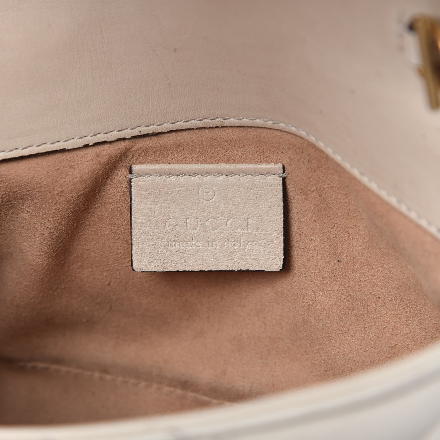 Gucci Calfskin Matelasse Super Mini GG Marmont Shoulder Bag White 8 of 10
