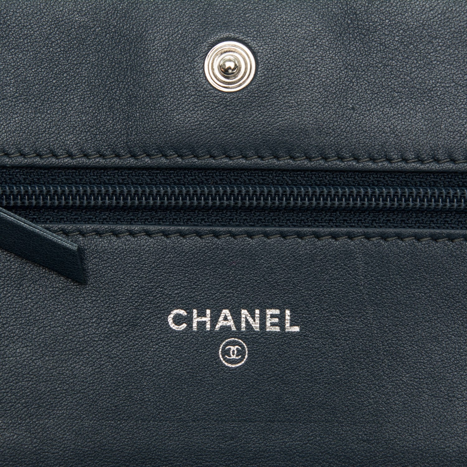 Chanel Patent Quilted Brilliant Wallet On Chain WOC Dark Blue 6 of 15
