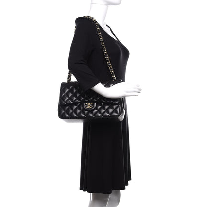 Chanel Lambskin Quilted Jumbo Double Flap Black 2 of 14