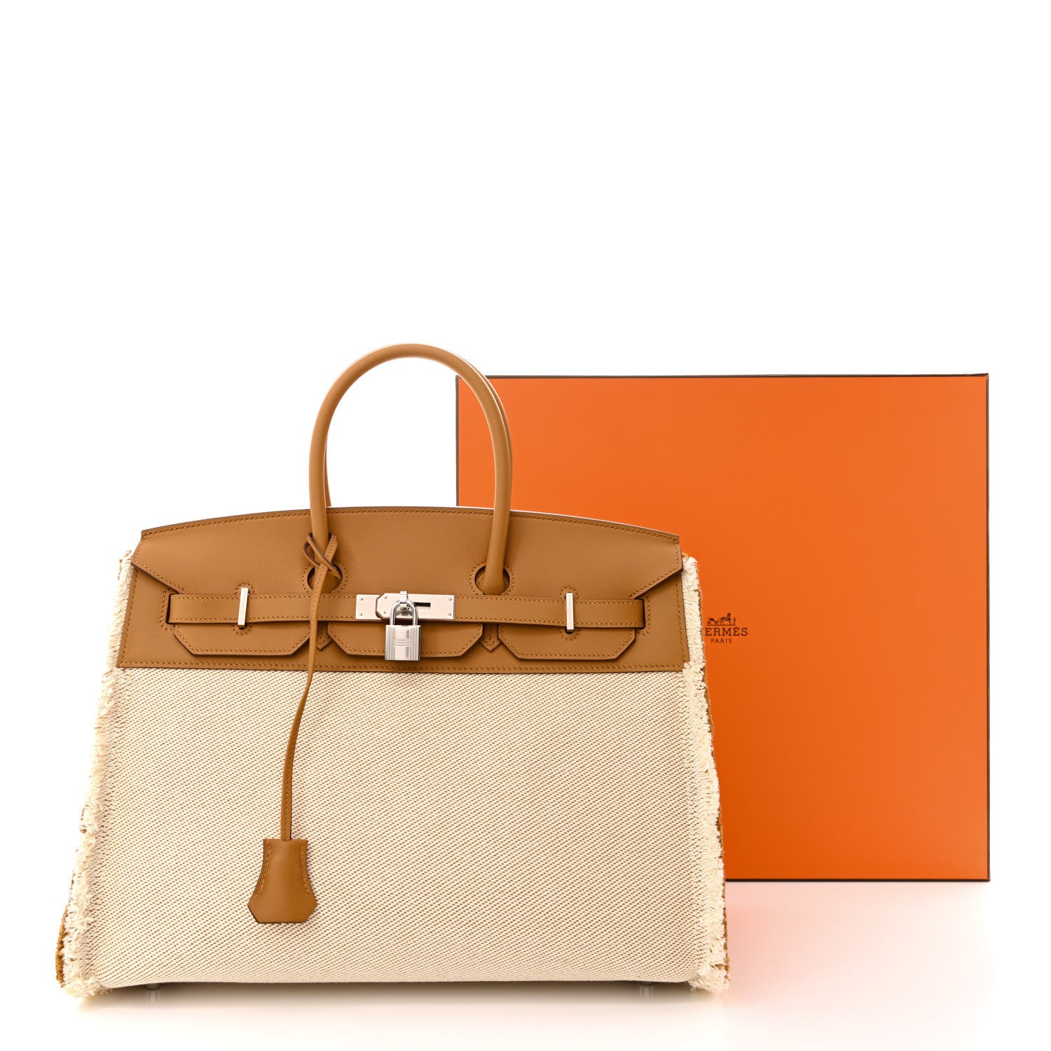 Hermes Swift Twill H Fray Fray Birkin 35 Sesame Ecru 11 of 11