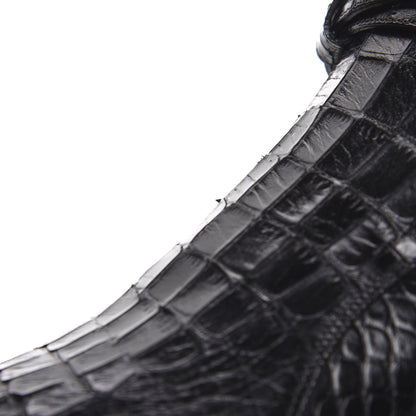 Saint Laurent Calfskin Crocodile Embossed Blake Ankle Boots 40.5 Black 7 of 10