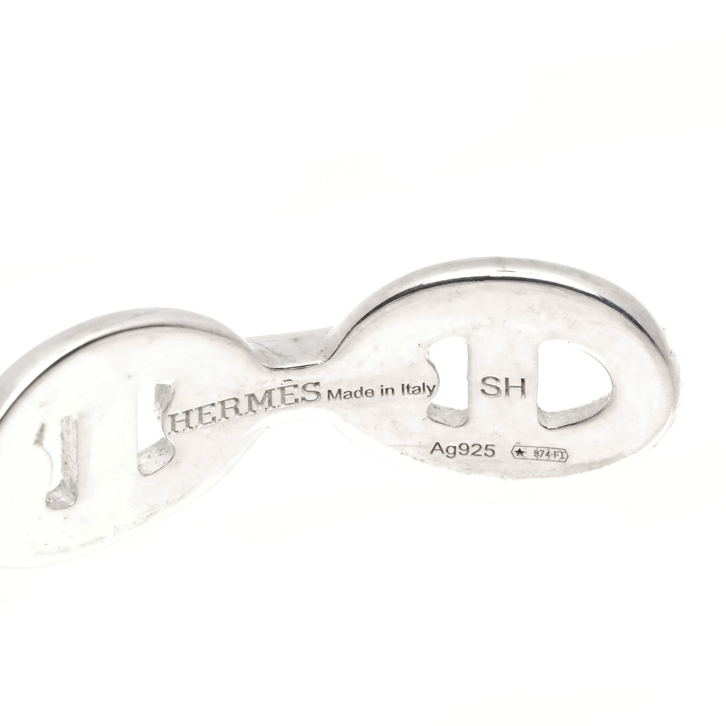 Sterling Silver MM Chaine d'Ancre Enchainee Cuff Bracelet SH
