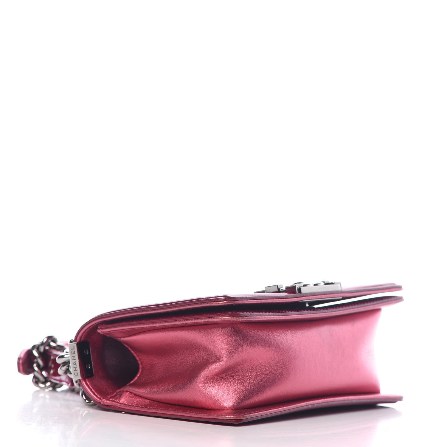 Chanel Metallic Patent Calfskin Quilted Small Boy Flap Pink 4 of 13