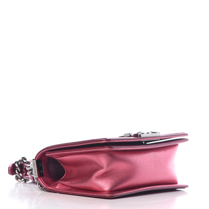 Chanel Metallic Patent Calfskin Quilted Small Boy Flap Pink 4 of 13
