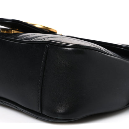 Gucci Calfskin Matelasse Small GG Marmont Shoulder Bag Black 10 of 10