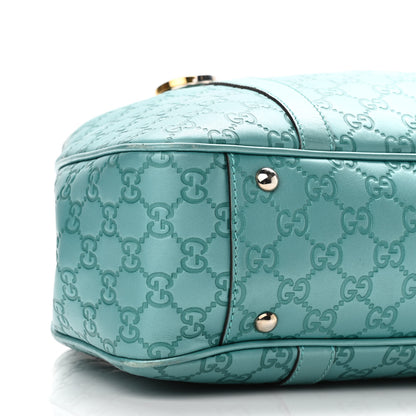 Gucci Metallic Guccissima Medium GG Twins Tote Teal 9 of 13