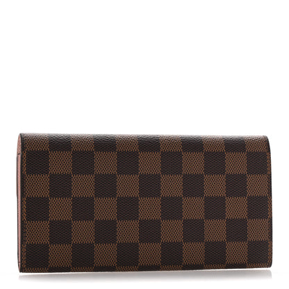 Louis Vuitton Damier Ebene Emilie Wallet Rose Ballerine 3 of 8