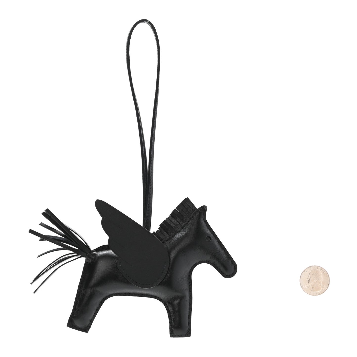 Milo Lambskin Grigri Rodeo Pegase Horse Bag Charm MM So Black