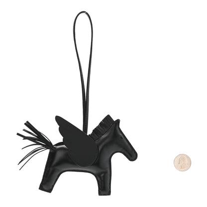 Hermes Milo Lambskin Grigri Rodeo Pegase Horse Bag Charm MM So Black 2 of 4