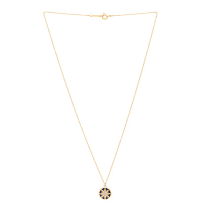 Tiffany 18K Yellow Gold Diamond Enamel Paloma Picasso Venezia Stella Pendant Necklace Blue 3 of 7