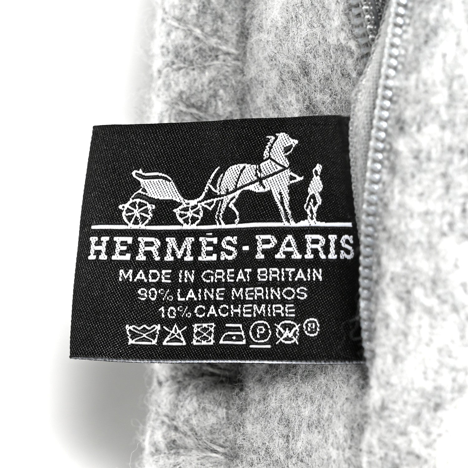 Hermes Wool Cashmere Avalon III Pillow PM Ecru Gris Clair 3 of 3