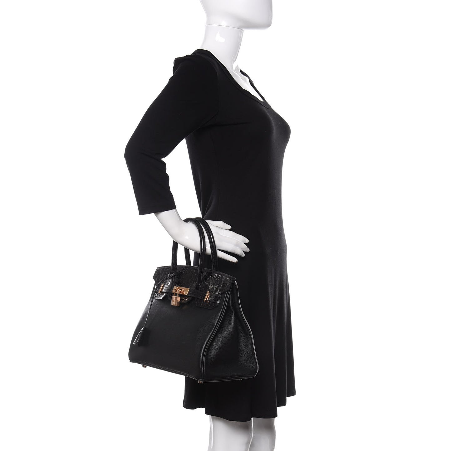 Taurillon Novillo Shiny Niloticus Crocodile Birkin Touch 30 Black