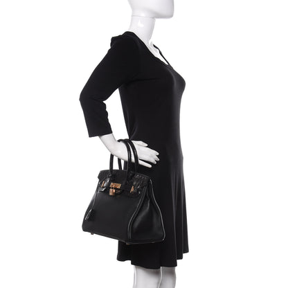 Hermes Taurillon Novillo Shiny Niloticus Crocodile Birkin Touch 30 Black 2 of 32