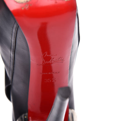 Christian Louboutin Shiny Calfskin Equestria 160 Platform Ankle Boots 35.5 Black 9 of 9