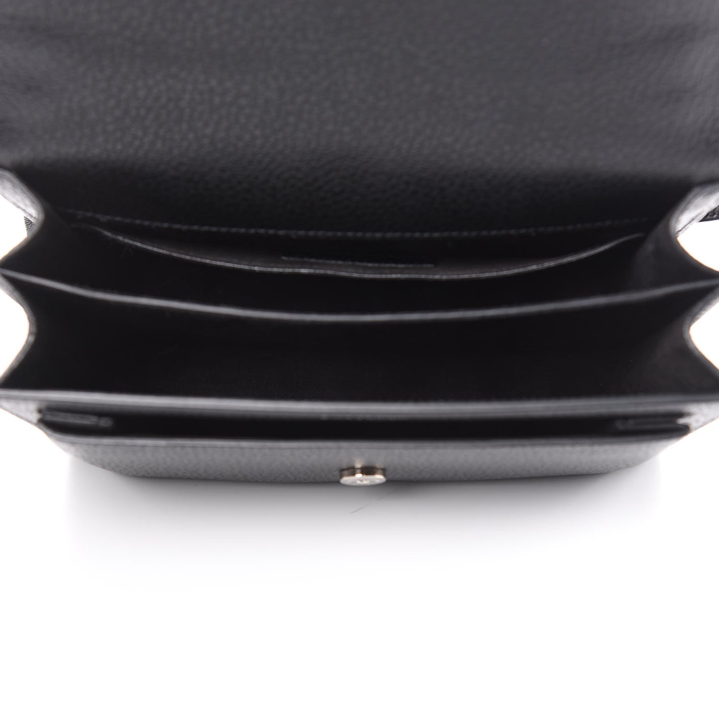 Grained Calfskin Medium Monogram Sunset Satchel Black