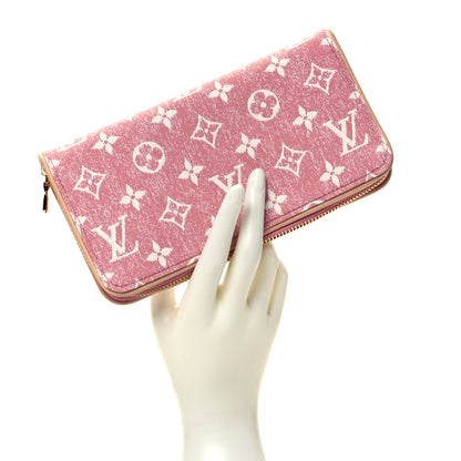 Louis Vuitton Denim Monogram Jacquard Zippy Wallet Pink 2 of 7