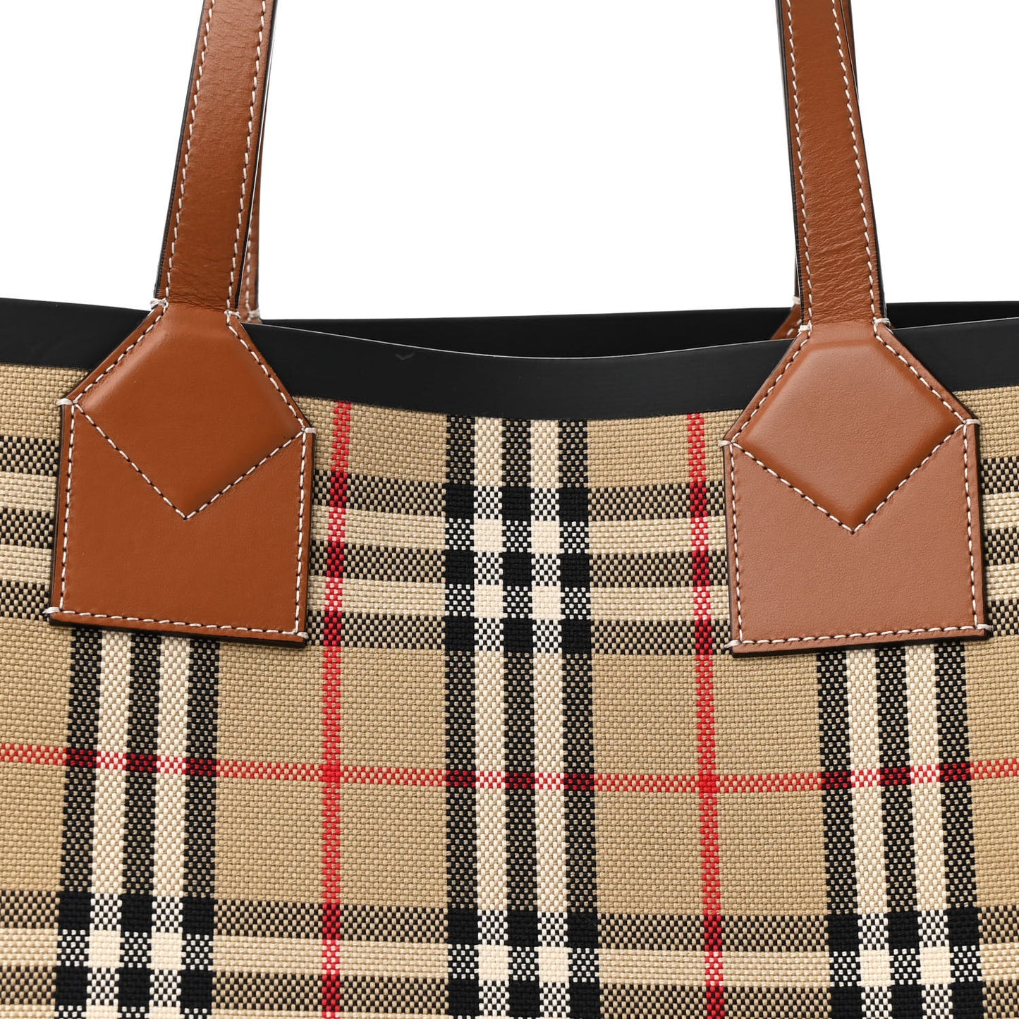 Cotton Vintage Check Medium London Tote Bag Briar Brown Black