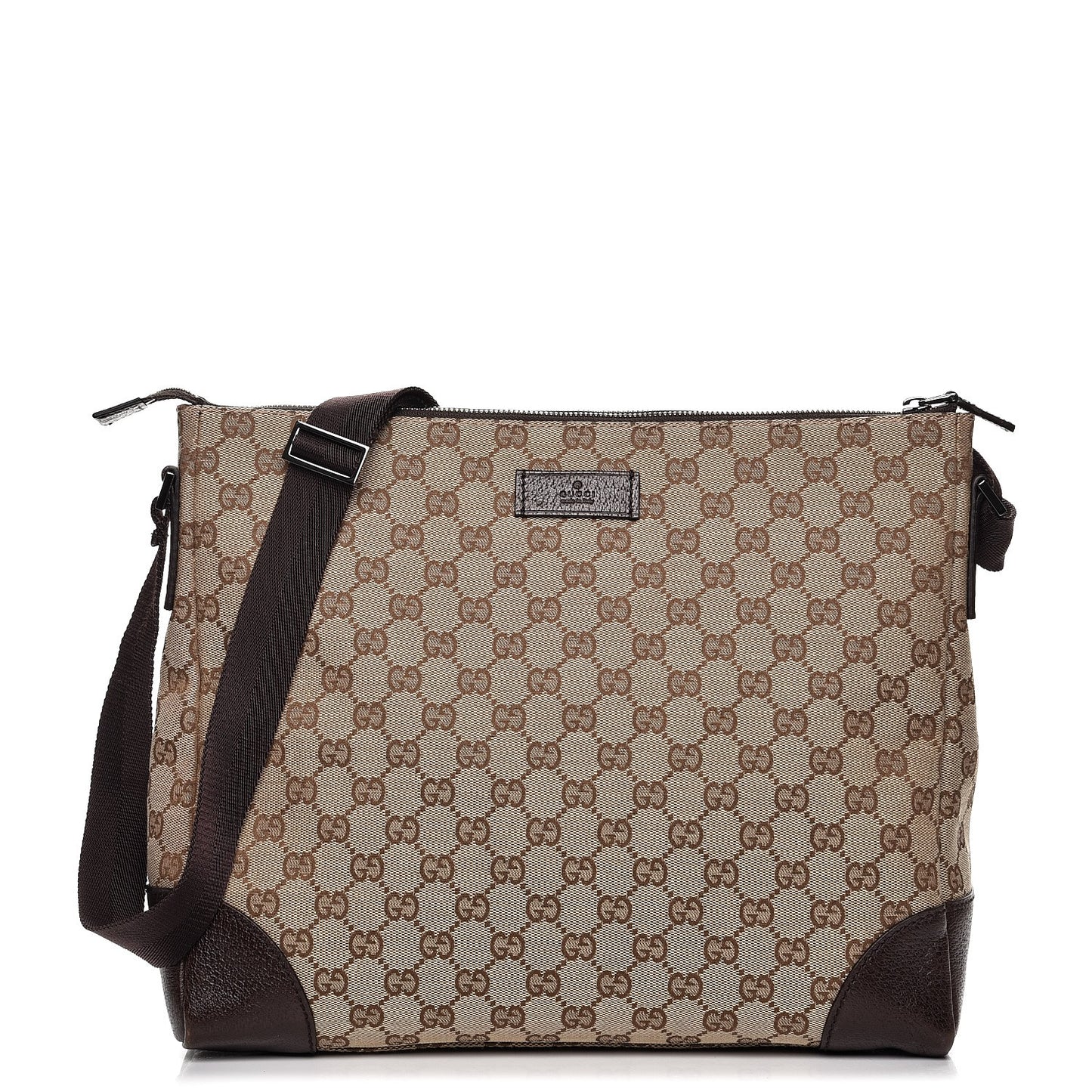 Monogram Flat Messenger Bag Ebony