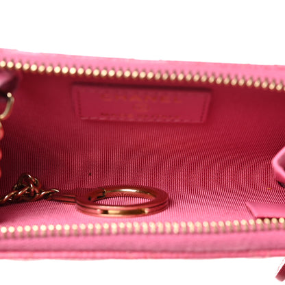 Chanel Caviar Quilted Zipped Key Holder Case Pink 5 of 9