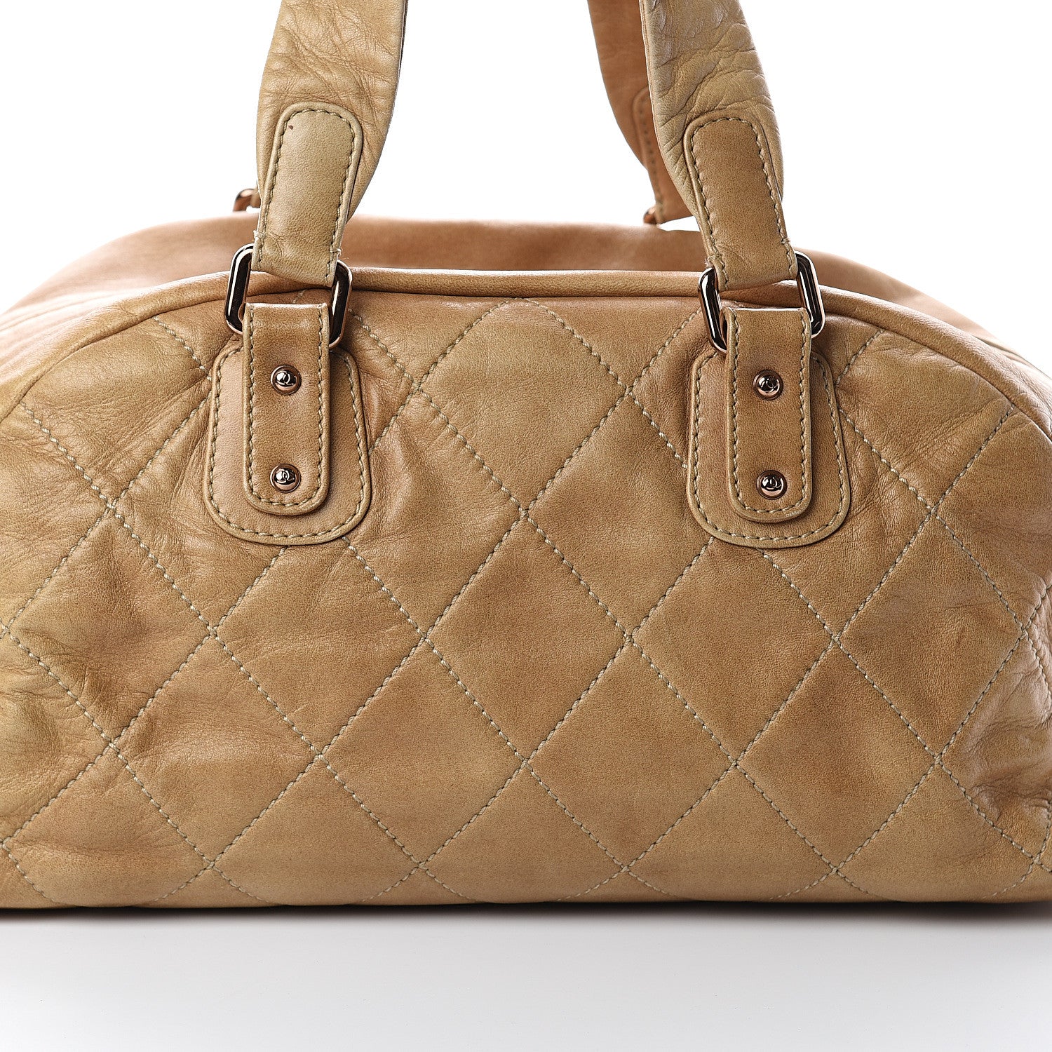 Chanel Lambskin Cloudy Bundle Bowler Beige 6 of 8