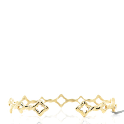 David Yurman 18K Yellow Gold Diamond Venetian Quatrefoil Single Row Cuff Bracelet 3 of 4