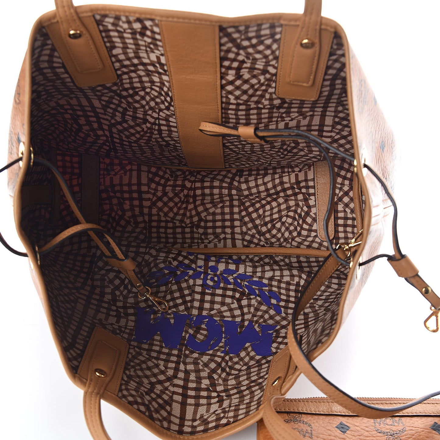 Visetos Medium Liz Reversible Shopper Tote Cognac