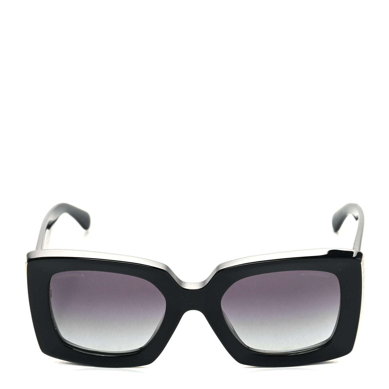 Chanel Acetate Rectangle Sunglasses 5435-A Black 2 of 7
