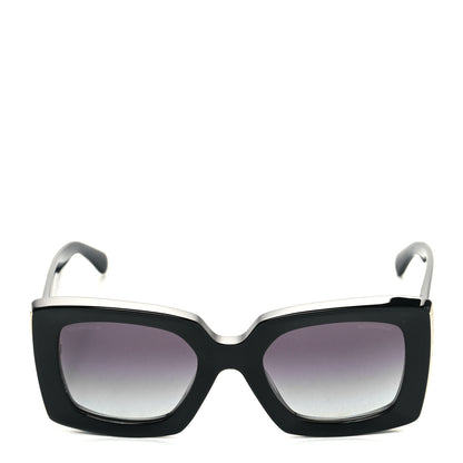 Chanel Acetate Rectangle Sunglasses 5435-A Black 2 of 7