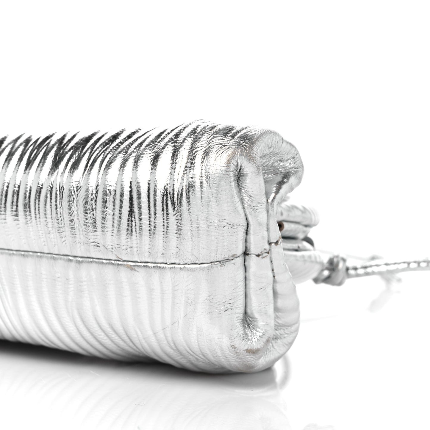 Metalic Bark Calfskin The Mini Pouch Silver