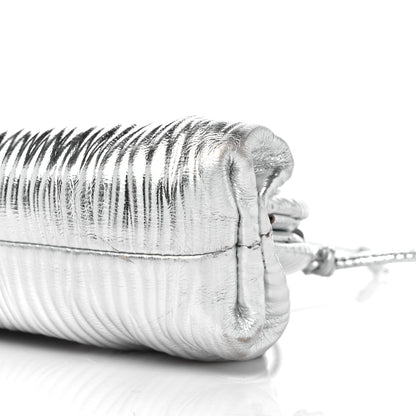 Bottega Veneta Metalic Bark Calfskin The Mini Pouch Silver 6 of 13