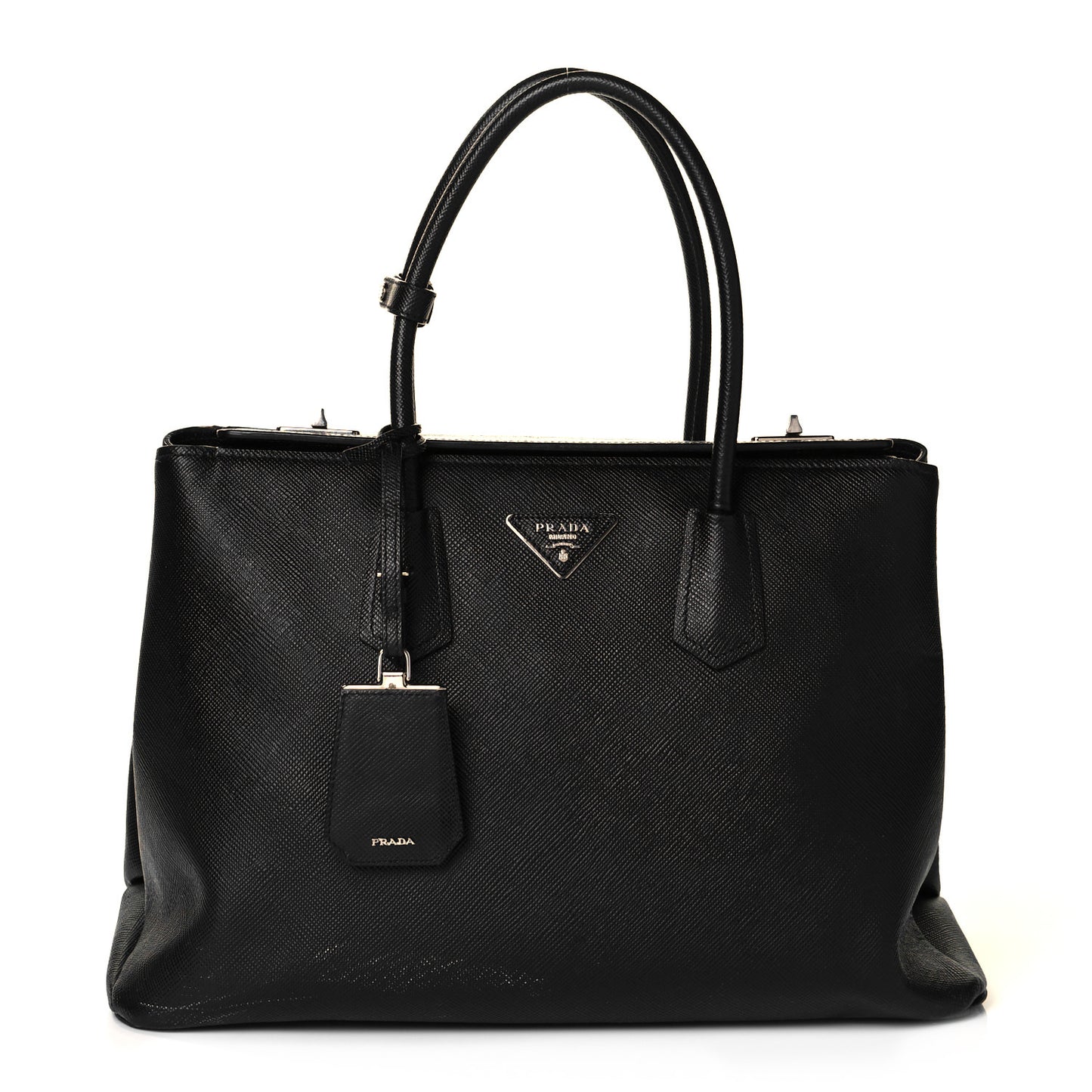 Saffiano Cuir Twin Tote Black