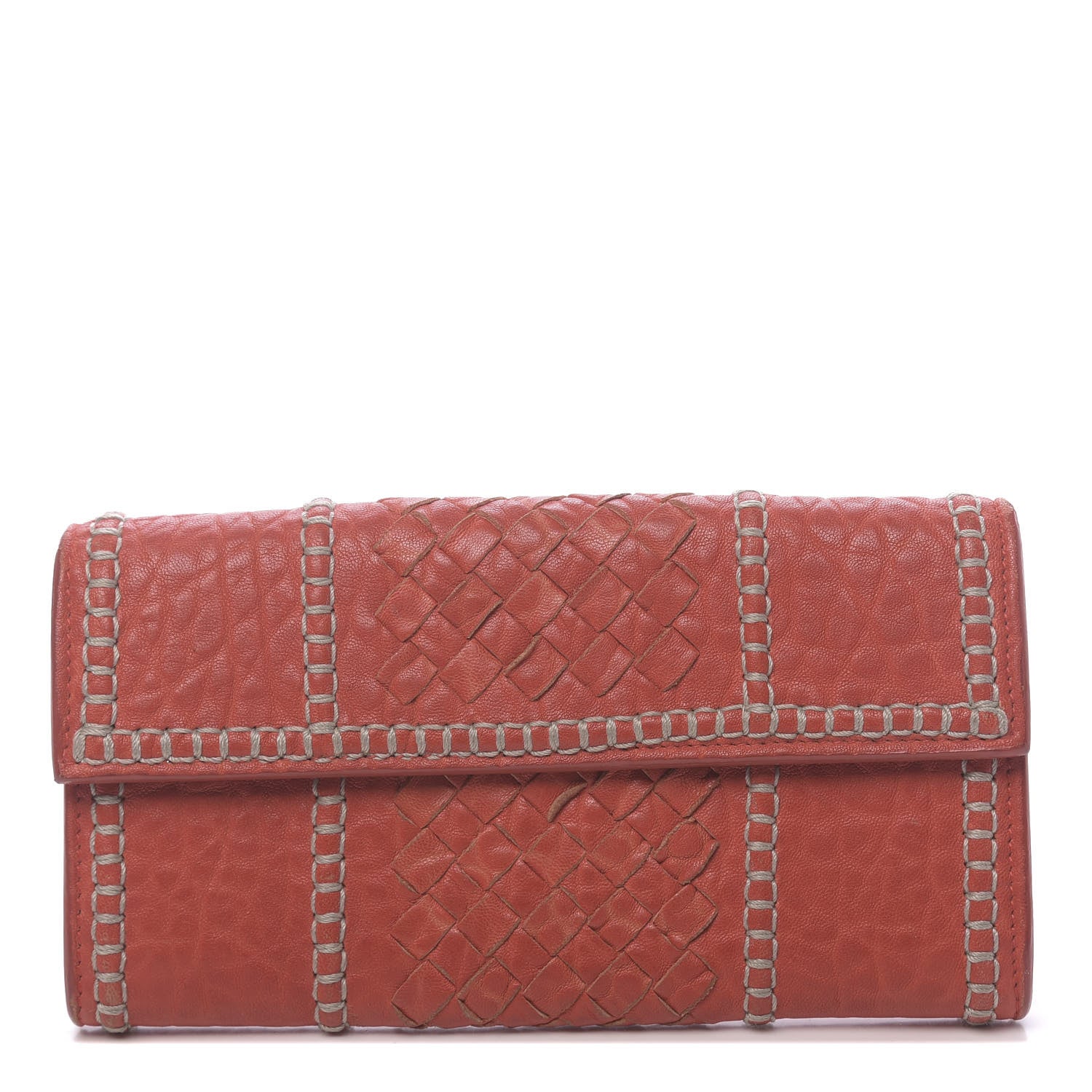 Bottega Veneta Lambskin Intrecciato Continental Wallet Pompei 1 of 8