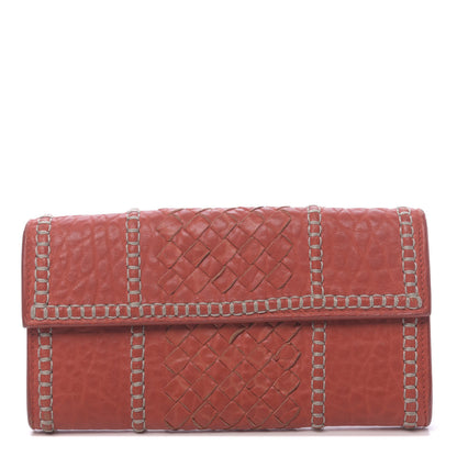 Bottega Veneta Lambskin Intrecciato Continental Wallet Pompei 1 of 8