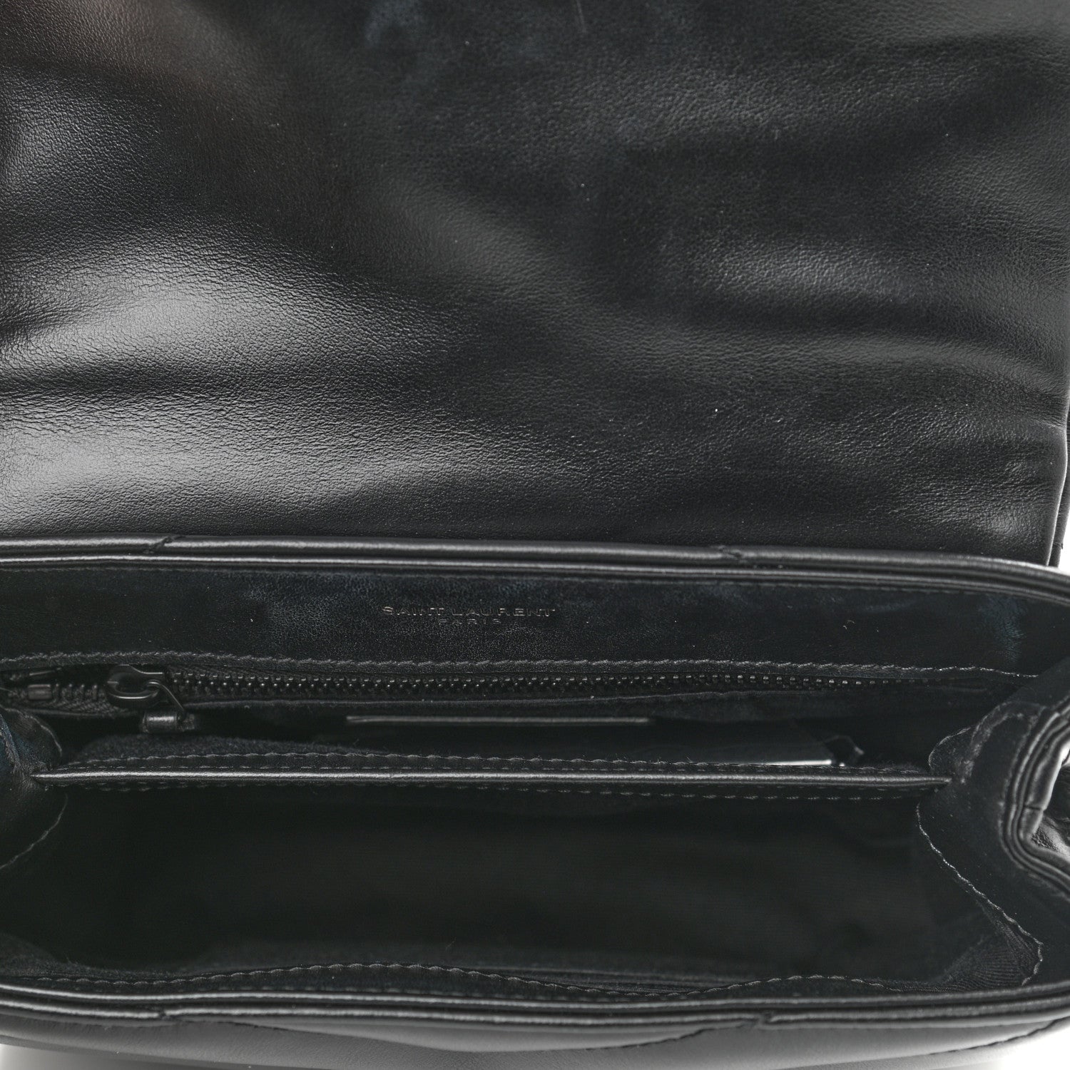 Saint Laurent Calfskin Y Quilted Monogram Toy Loulou Crossbody Bag Black 5 of 11