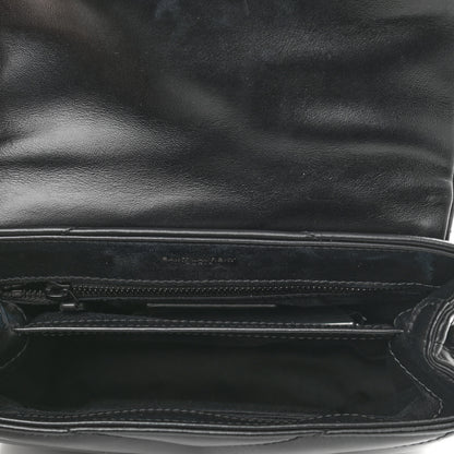 Saint Laurent Calfskin Y Quilted Monogram Toy Loulou Crossbody Bag Black 5 of 11