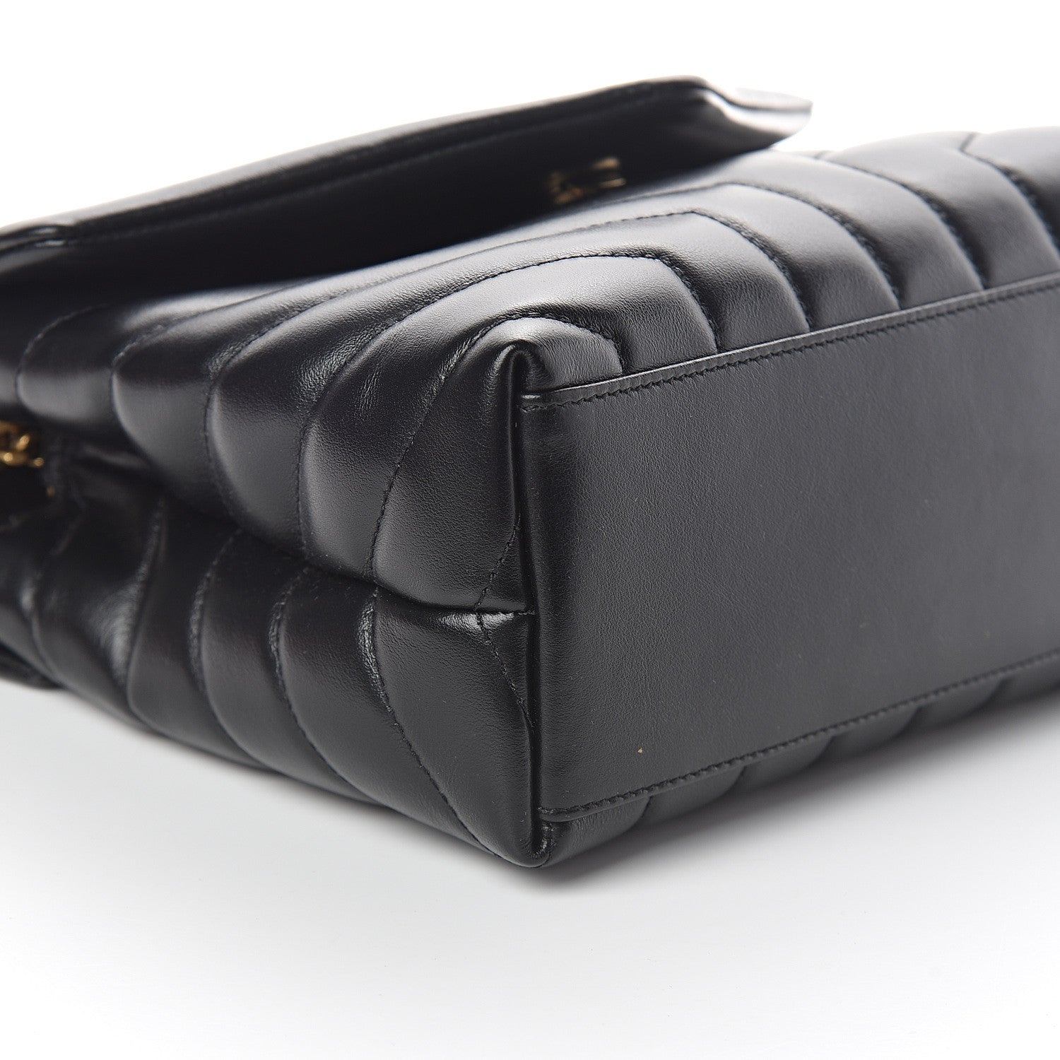 Saint Laurent Calfskin Y Quilted Monogram Small Loulou Chain Satchel Black 7 of 8