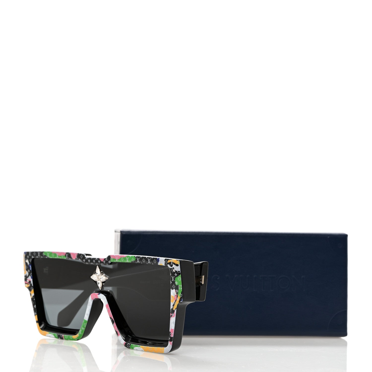 Louis Vuitton Acetate Swarovski Monogram Portrait Crystal Cyclone Sunglasses Z2031W Multicolor 8 of 8
