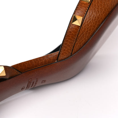 Valentino Garavani Pebbled Calfskin Rockstud Half D'Orsay Slingback 50mm Pumps 37 Cuoio 11 of 14