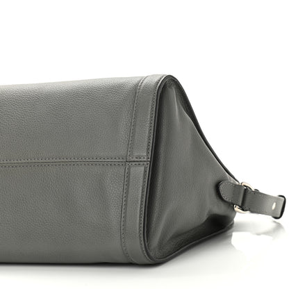 Alexander McQueen Pebbled Calfskin Small Skull Padlock Zip Around Tote Dark Grey 11 of 11