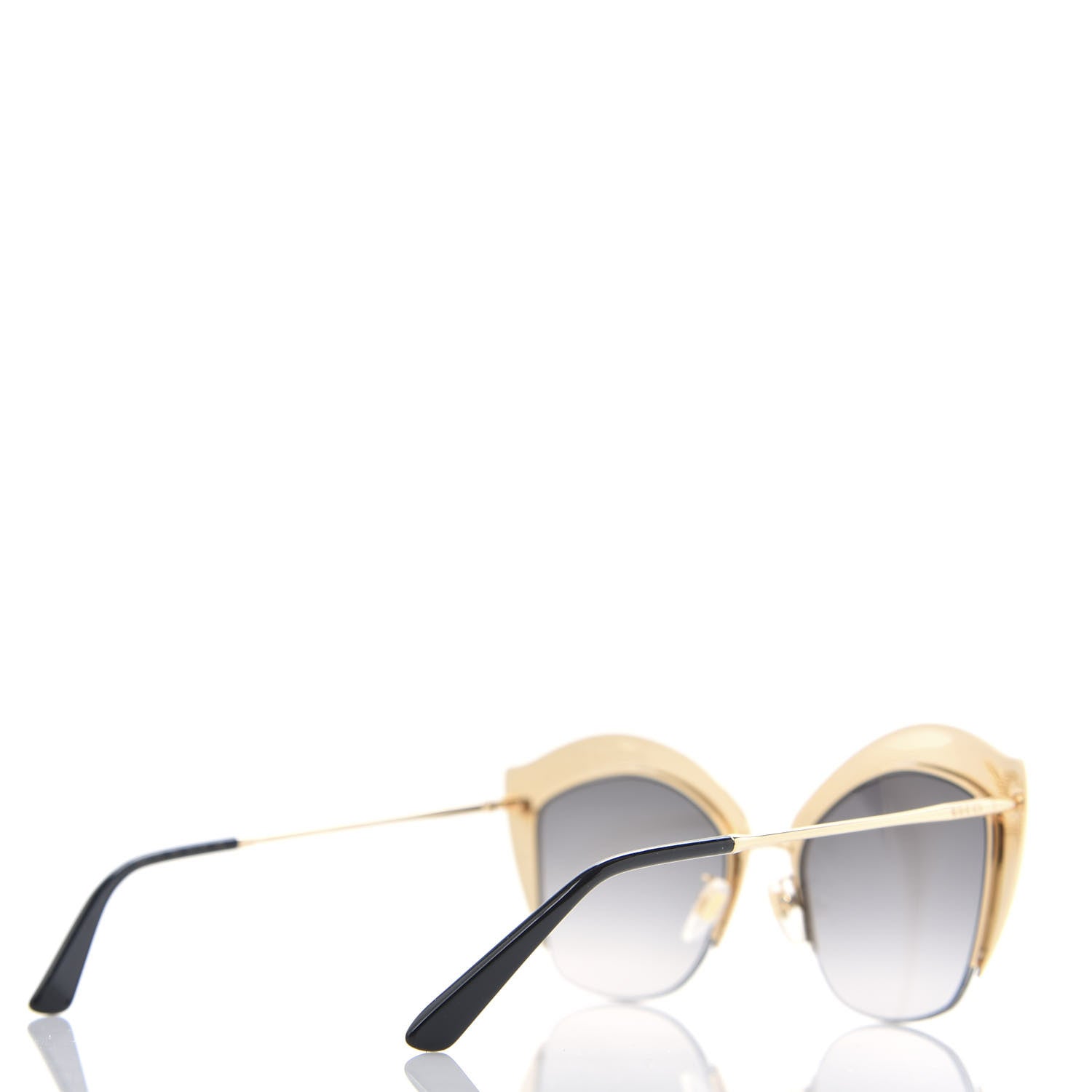 Gucci Metal Crystal Cat Eye Sunglasses GG00114S Gold 4 of 8