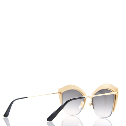Gucci Metal Crystal Cat Eye Sunglasses GG00114S Gold 4 of 8