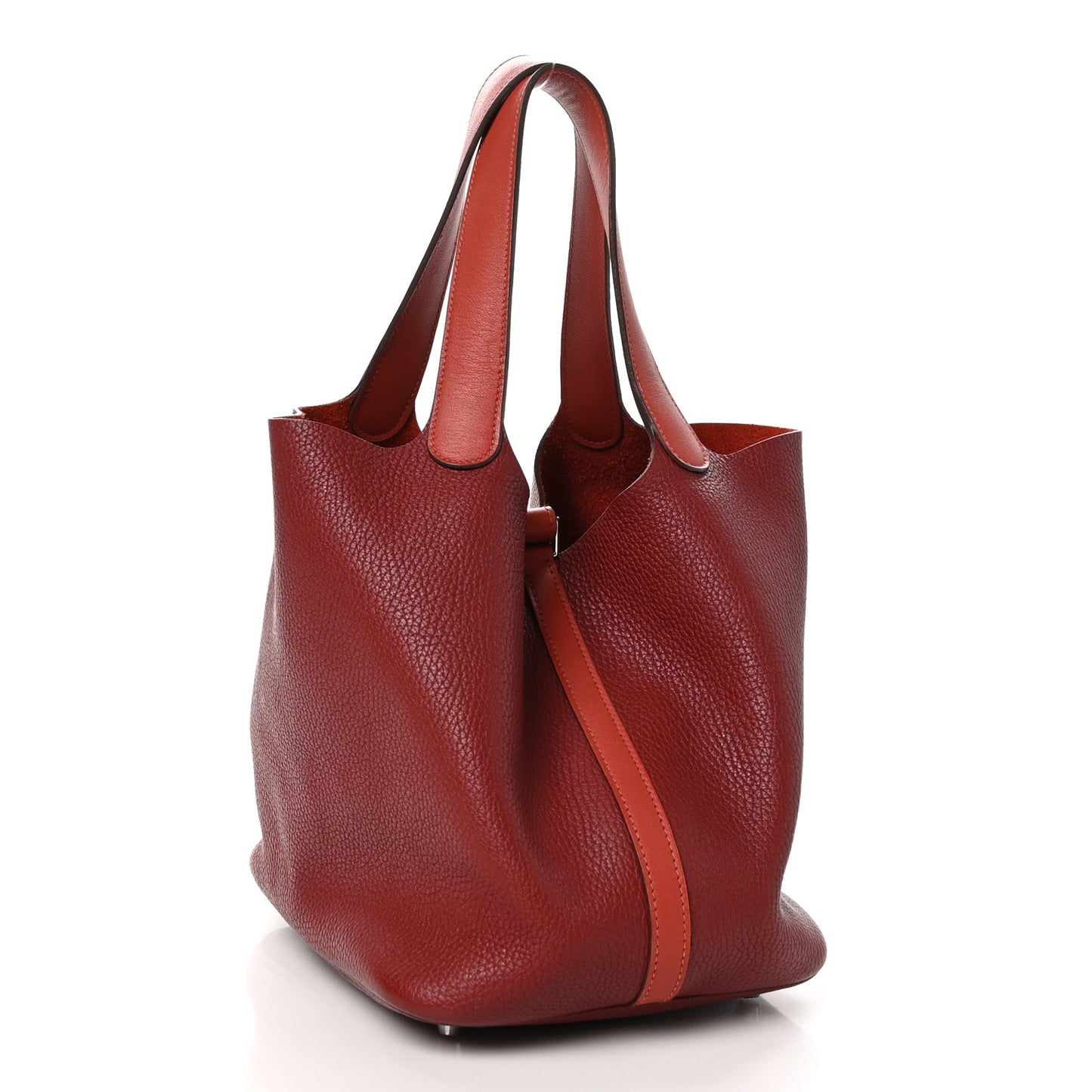 Taurillon Clemence Swift Picotin Lock 22 MM Rouge H Brique