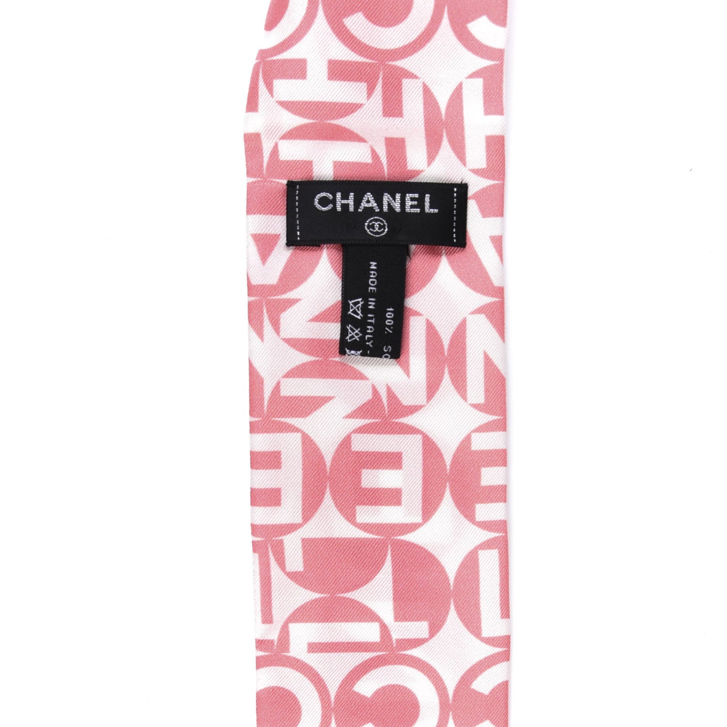 Silk CC Slim Bandeau Scarf Pink Grey