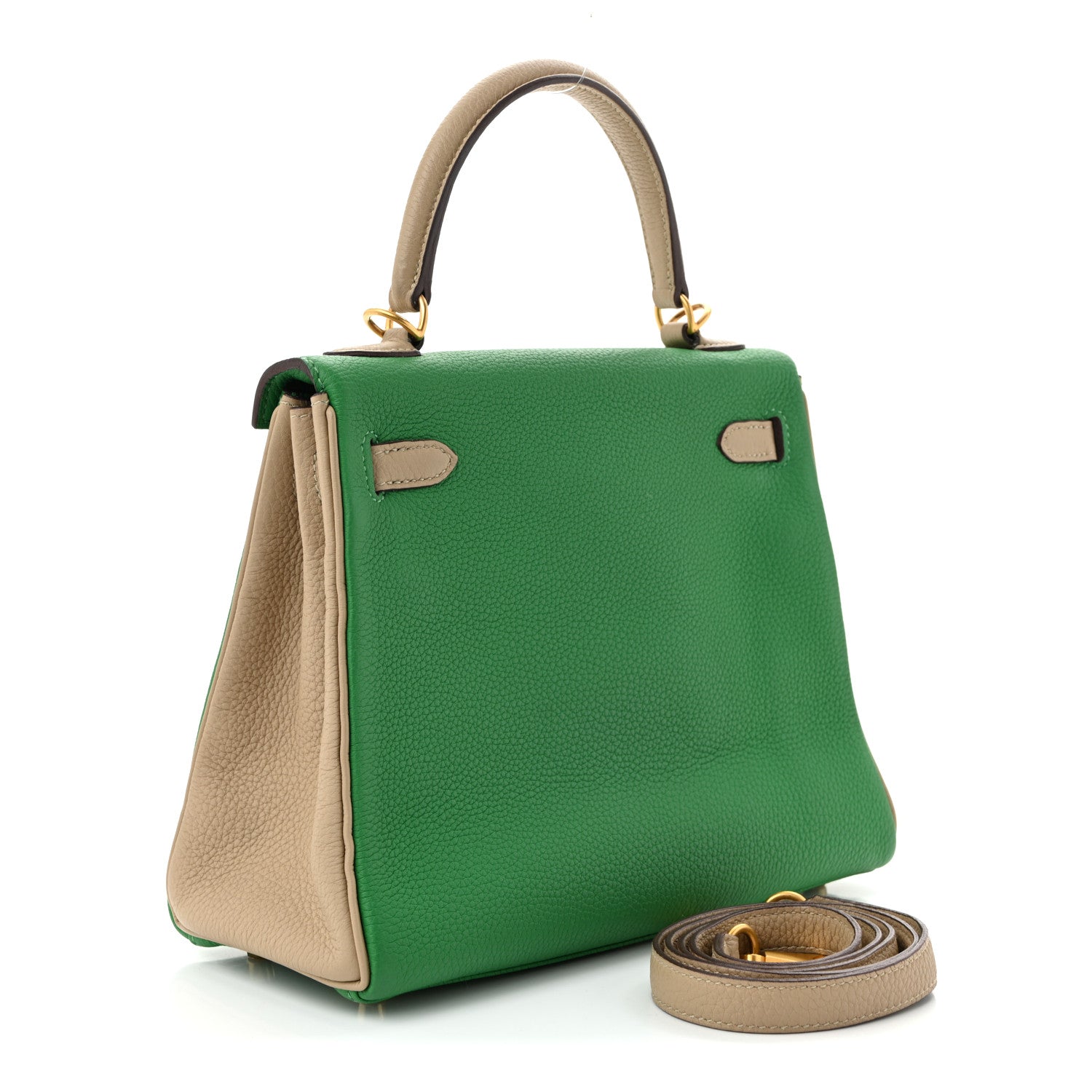 Hermes Togo Horseshoe Kelly Retourne 25 Bambou Trench 3 of 10